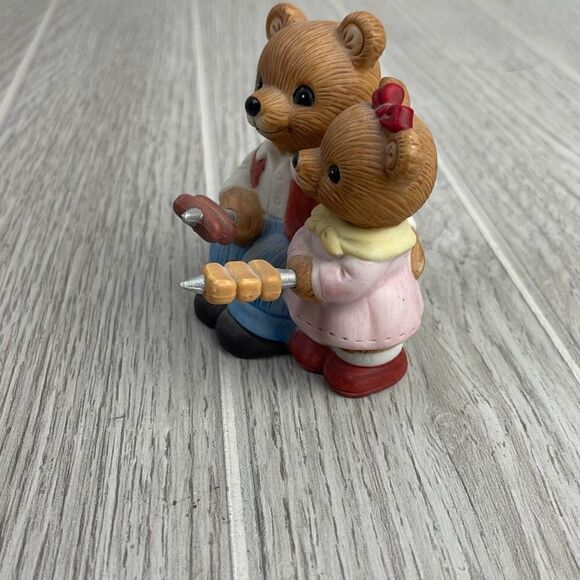 Homco #1446 Campfire Bear Couple Figurine Set of 2 Marshmallows & Hotdogs - Picture 5 of 9